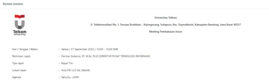 Klik review draft, lalu akan muncul tampilan review notulen.