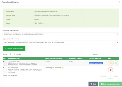 Klik buat laporan kesimpulan