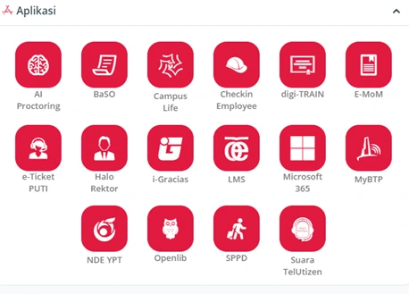 2. Setelah berhasil login, pada bagian Aplikasi pilih E-MoM.