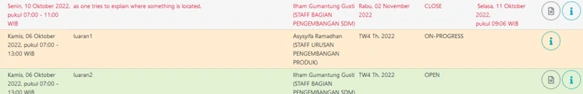 setelah membuat notulensi terdapat menu berikut