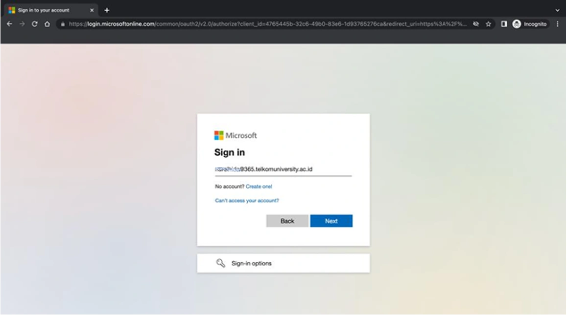 login Pemasangan Microsoft Office 365