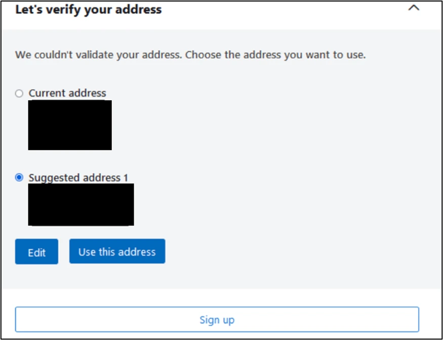 Pilih alamat yang sesuai, kemudian pilih Use this address