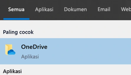 Pada sistem operasi Windows 10 atau 11, buka aplikasi OneDrive.