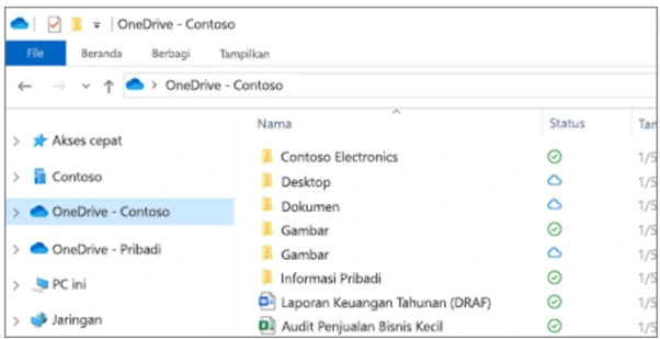 File OneDrive Anda kini dapat diakses dan dikelola melalui File Manager di perangkat.
