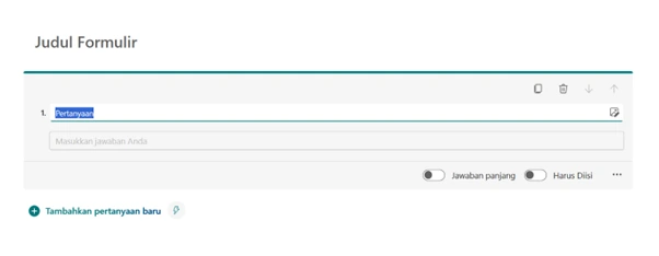 Tambahkan Pertanyaan dengan Tipe Teks