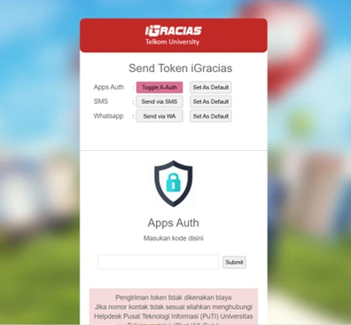 ambil token dari Google Authenticator, lalu klik Submit.