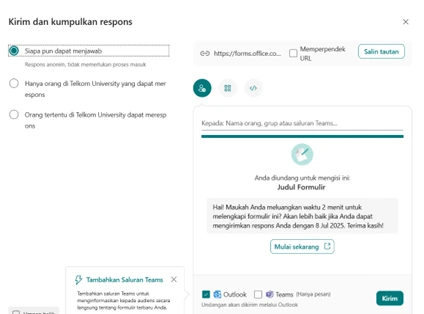 Bagikan Form ke Umum