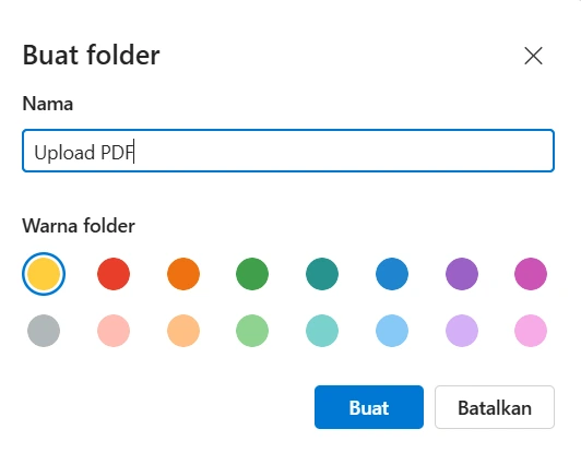 Buat folder yang akan digunakan untuk menyimpan file unggahan dari pengisi formulir