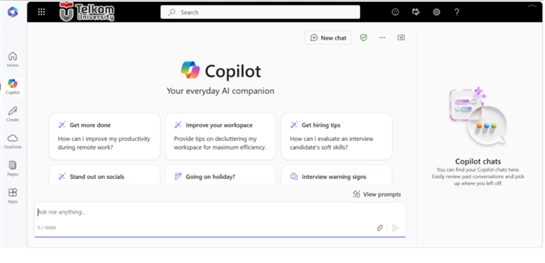 Jika tampilan sudah muncul, maka Copilot siap digunakan