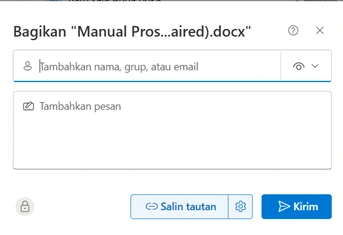 Temukan file atau folder yang akan dibagikan, lalu klik opsi Bagikan item ini dengan orang lain.