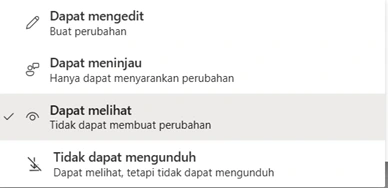 Di bagian Pengaturan lanjutan, Anda dapat memilih beberapa opsi berikut