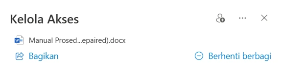 Tekan tombol Berhenti berbagi untuk mencabut akses dari siapa pun yang telah menerima tautan tersebut.