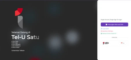 Login ke https://satu.telkomuniversity.ac.id/ → buka menu Aplikasi