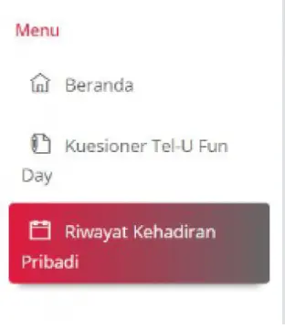 Buka menu Riwayat Kehadiran, (pada gambar berwarna hijau)