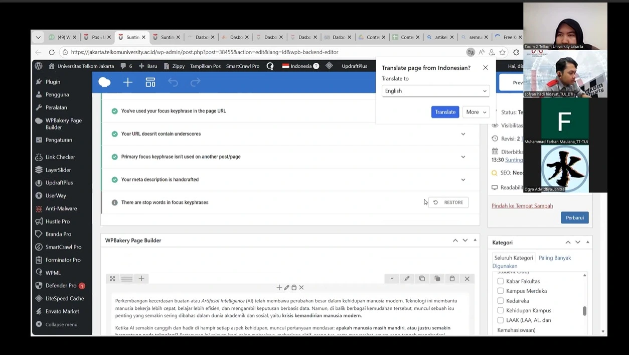 Penjelasan PEMBUATAN KONTEN WORDPRESS