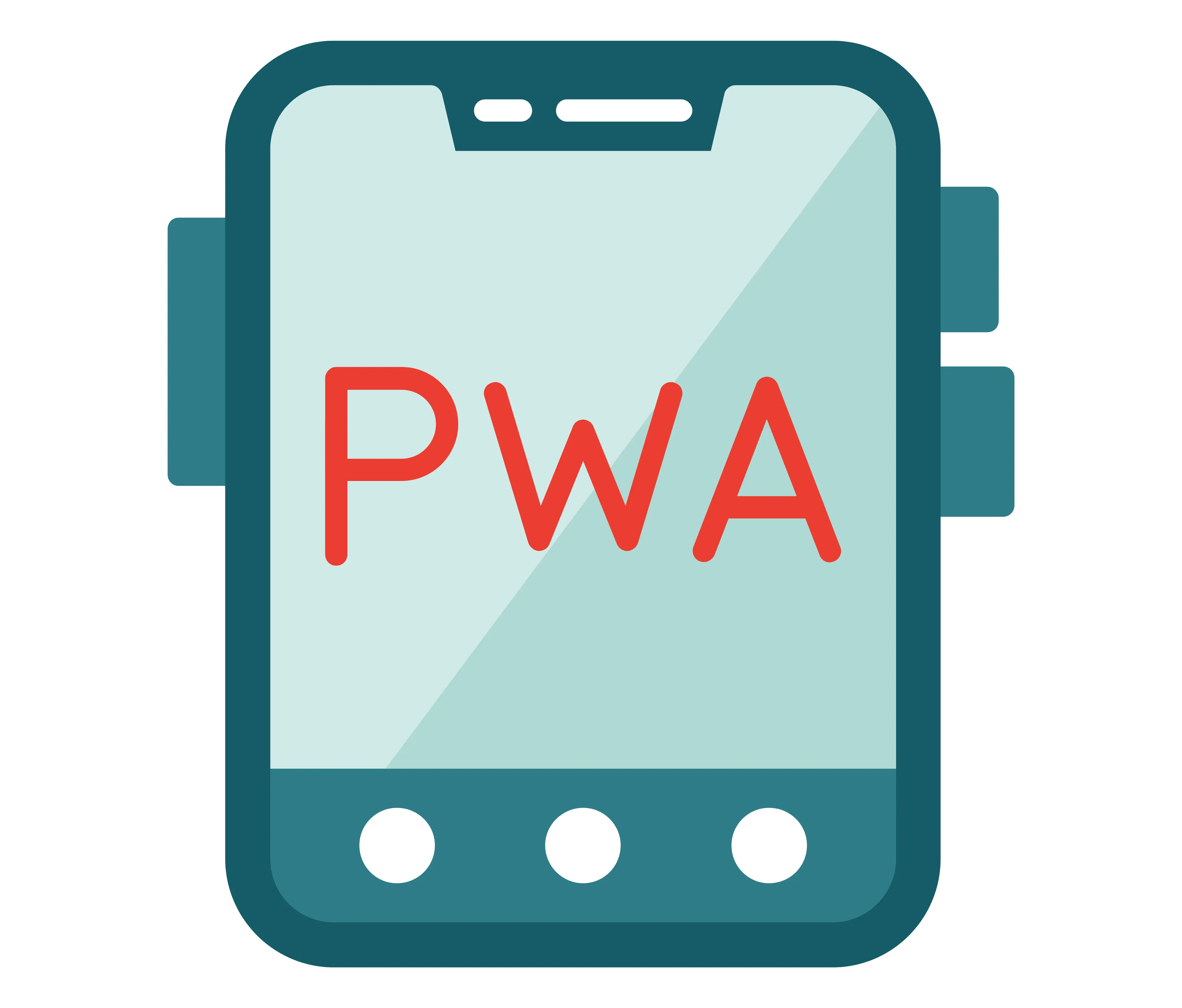 Ilustrasi ikon aplikasi Progressive Web App (PWA) pada layar ponsel pintar.