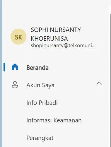 Buka Menu Info Keamanan