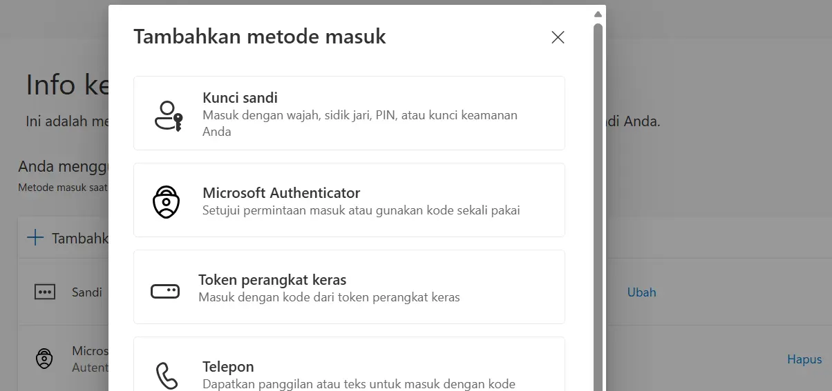 Tambahkan Passkey
