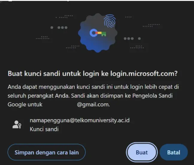 Konfirmasi dan Buat Passkey