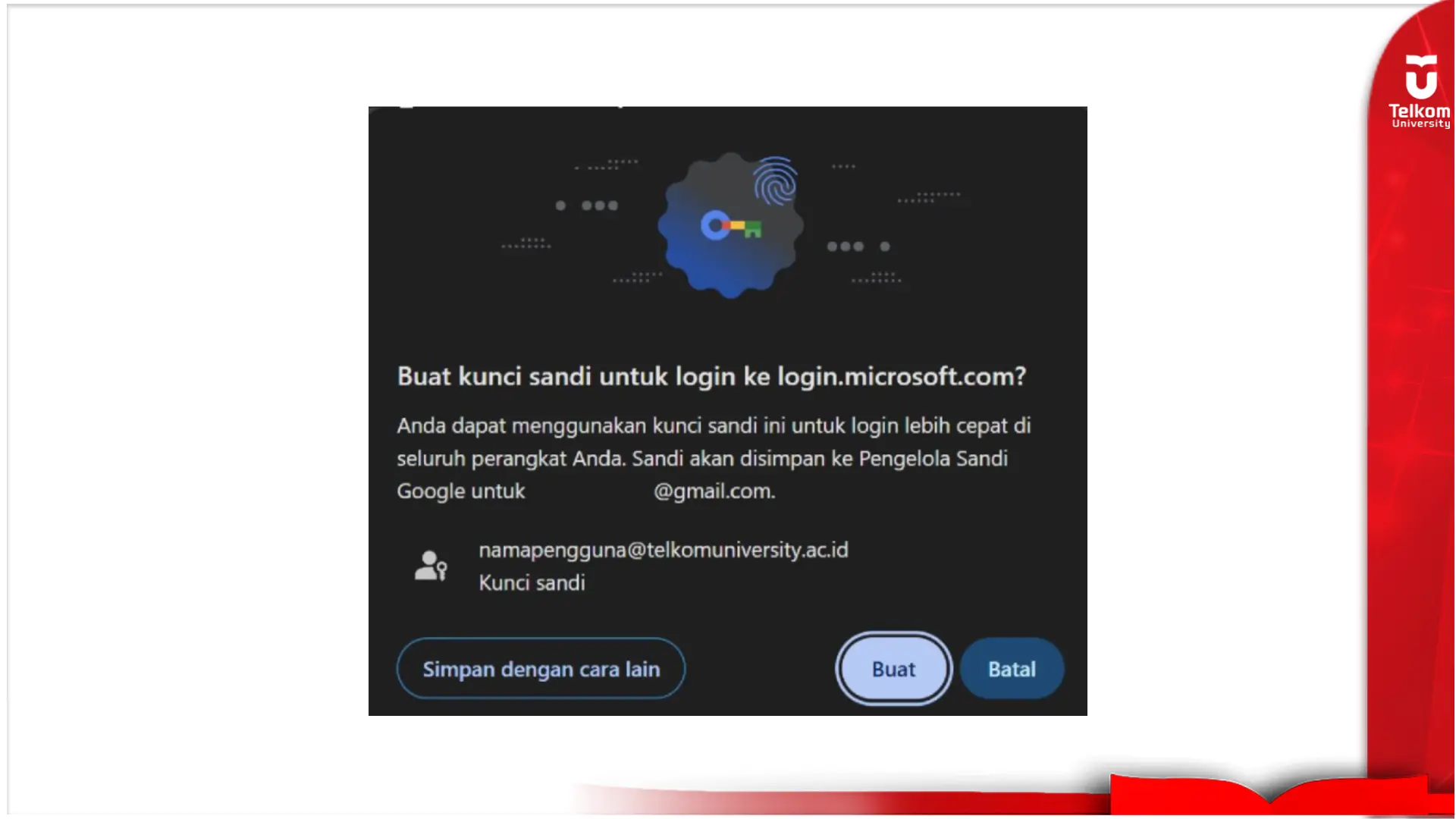 Panduan Aktivasi MFA Menggunakan Passkey pada Akun Microsoft Telkom University