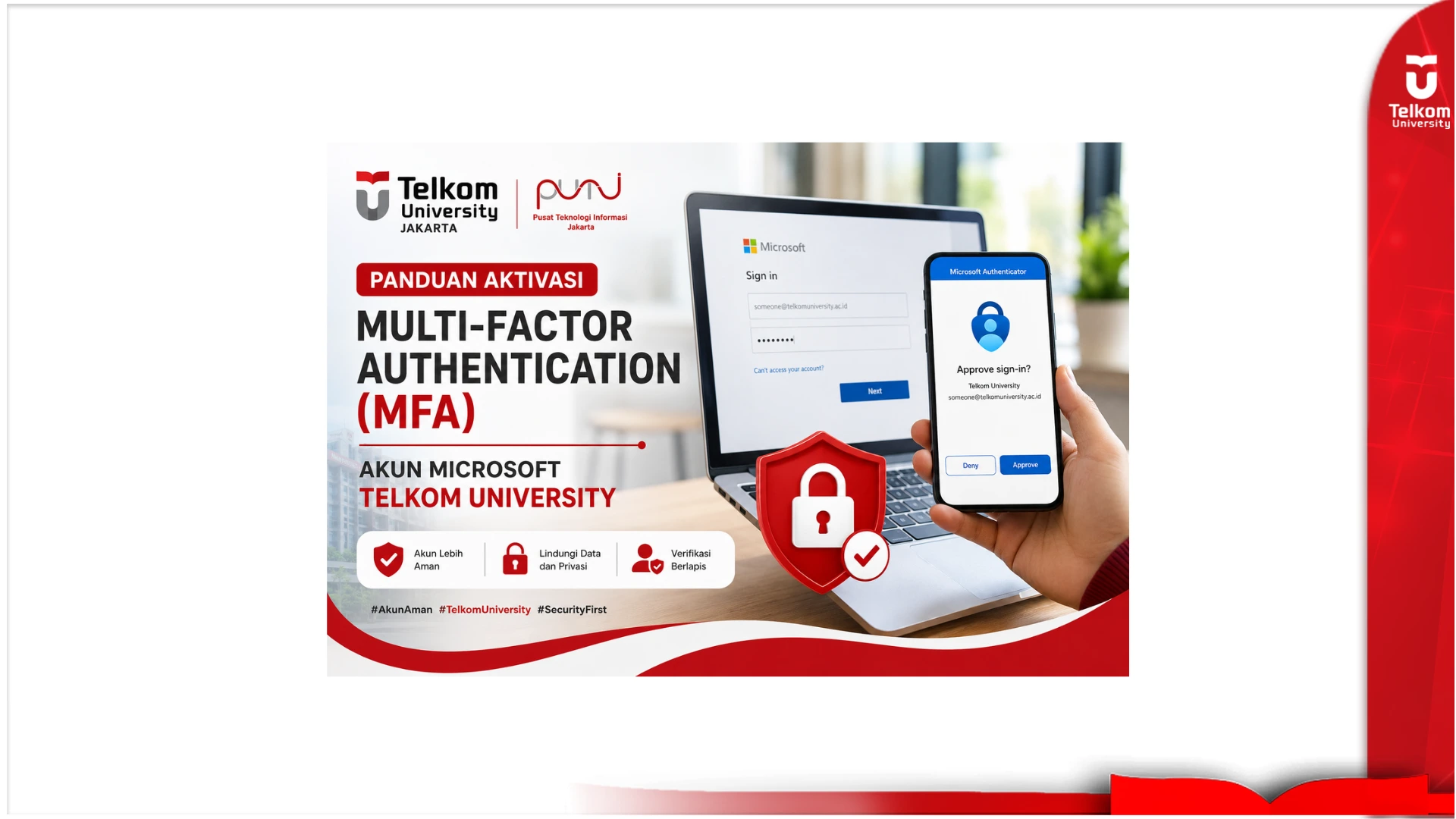Panduan Aktivasi Multi-Factor Authentication (MFA) Akun Microsoft Telkom University